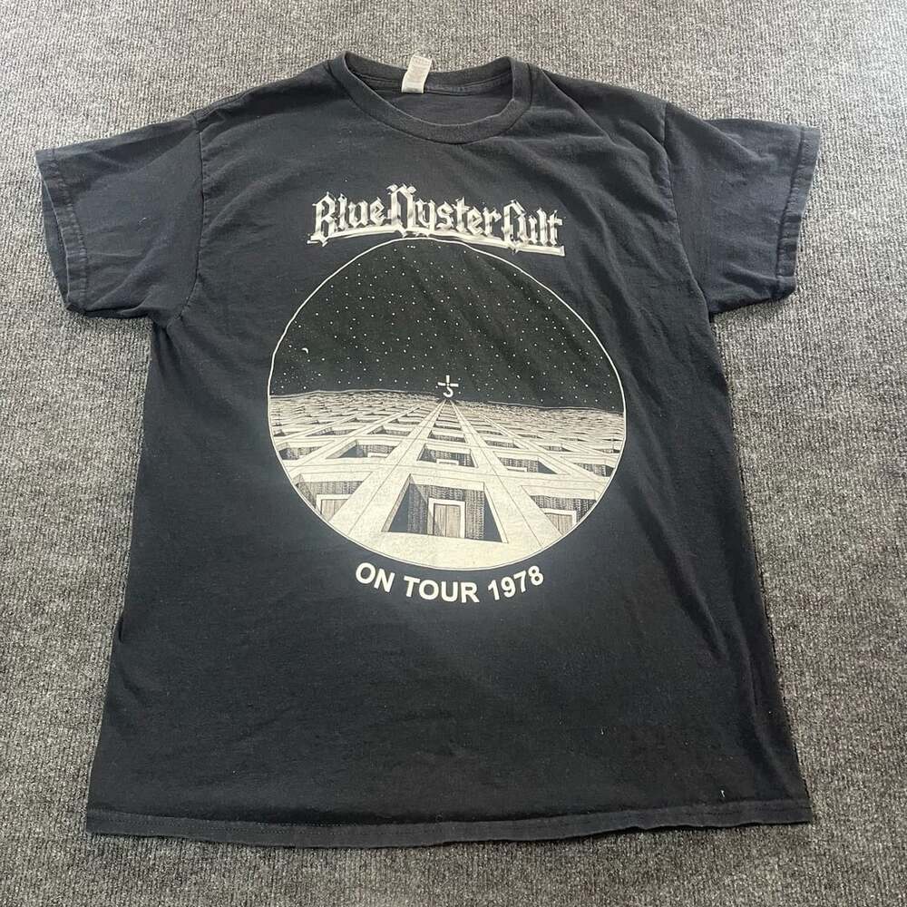 Gildan Blue Oyster Cult On Tour 1978 Band T-Shirt Size L Black